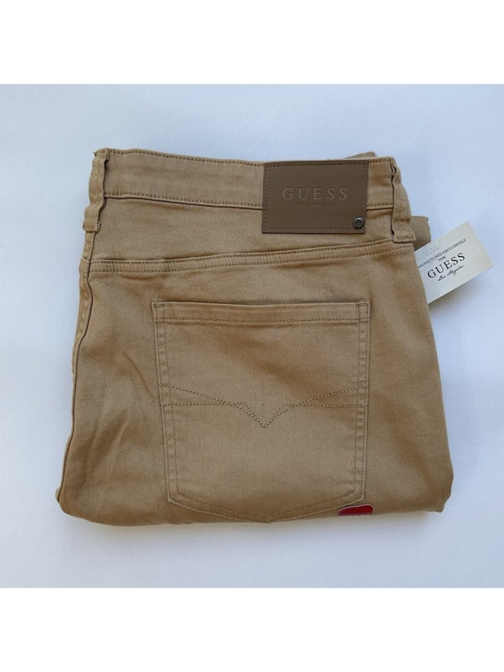 Guess Men’s Slim Straight Jeans Stretch Dark Khaki Denim Size 32X32